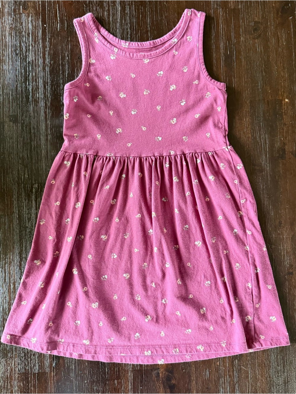 H&M Maroon Sleeveless Floral Knit Dress for Girls